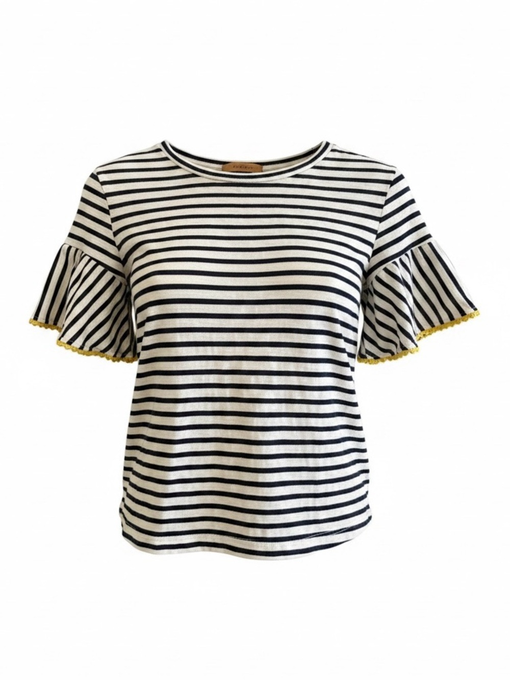 W5 Ric Rac Trimmed Striped Top EUC